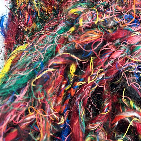 Silk Kathmandu Scarf Nepal Long Scarf 80”  vibrant Colors Pristine Cond - Picture 5 of 8